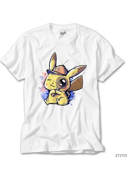 Pikachu Detective Beyaz Tişört