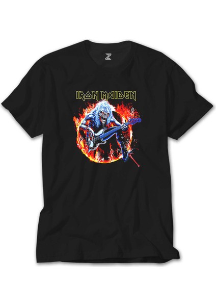 Iron Maiden Fire Siyah Tişört