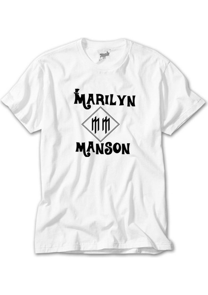 Marilyn Manson Text Beyaz T-Shirt