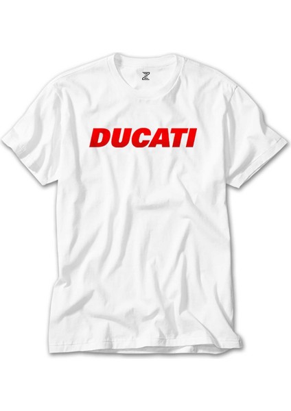 Ducati Red Logo Beyaz Tişört