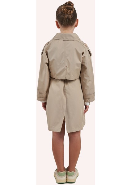 Kız Çocuk Dört Farklı Şekilde Giyilebilen Bej Yağmurluk fiyatları