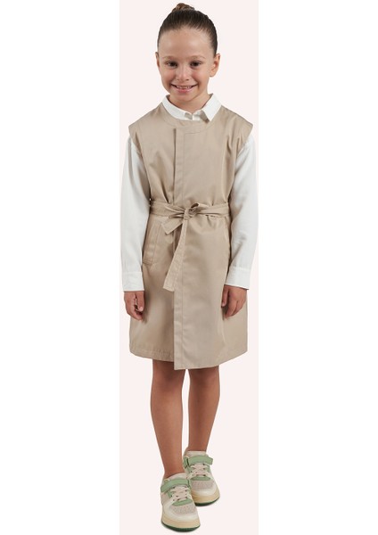 Kız Çocuk Dört Farklı Şekilde Giyilebilen Bej Yağmurluk fırsatları