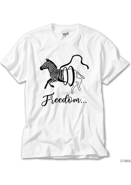 Freedom Zebra Beyaz Tişört