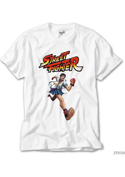 Street Fighter Sakura Beyaz Tişört