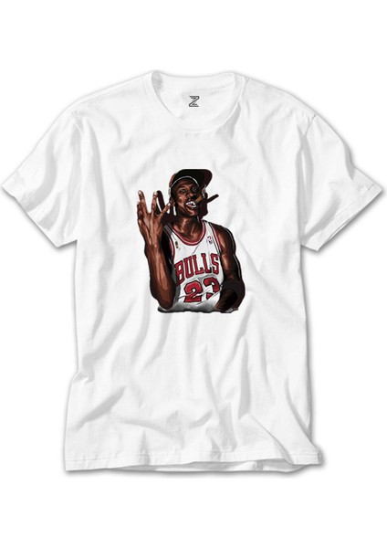 Micheal Jordan Bulls 23 Beyaz Tişört