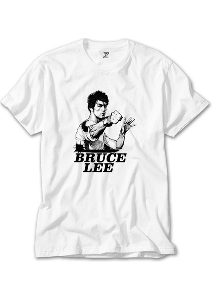 Bruce Lee Portre Beyaz T-Shirt