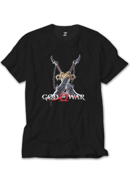 God Of War Kratos Kılıçları Siyah Tişört