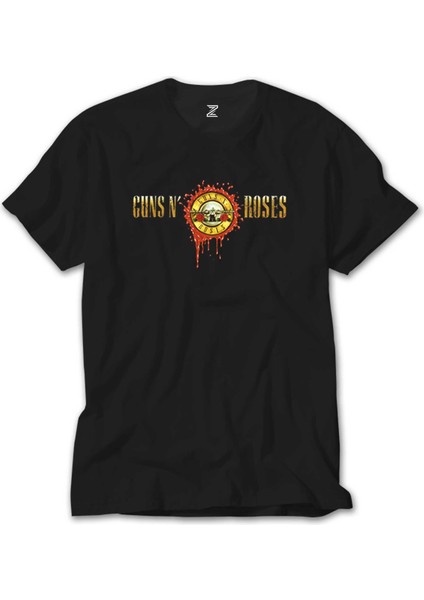 Guns N Roses Drops Logo Siyah Tişört