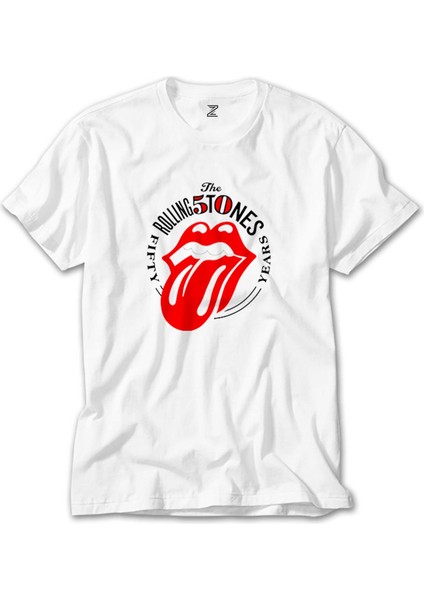The Rolling Stones 50 Years Beyaz Tişört