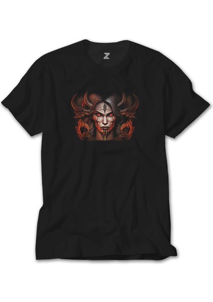 Diablo Iv Lilith Face Siyah T-Shirt