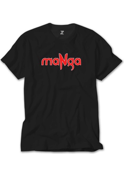 Manga Red Text Siyah T-Shirt