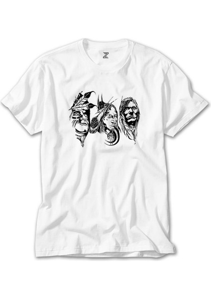 Kızılderili Thre Man Beyaz T-Shirt