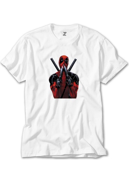 Deadpool Guns Beyaz T-Shirt