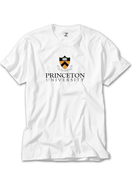 Princeton University Text Logo Beyaz T-Shirt