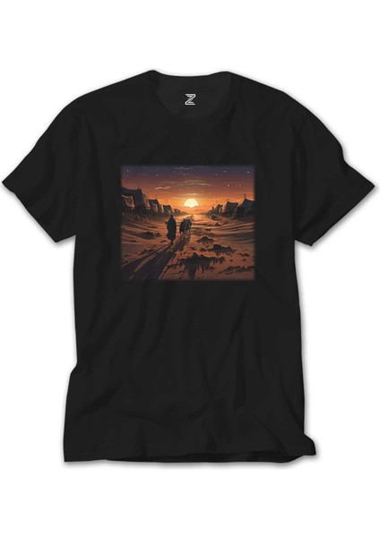 Caravan Marching Into The Sunset Siyah T-Shirt