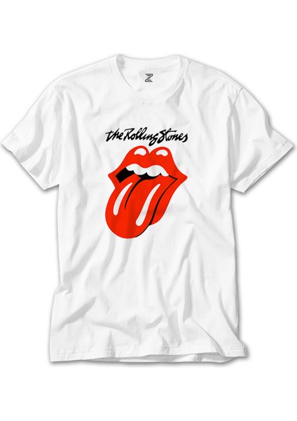 The Rolling Stones Logo Beyaz T-Shirt