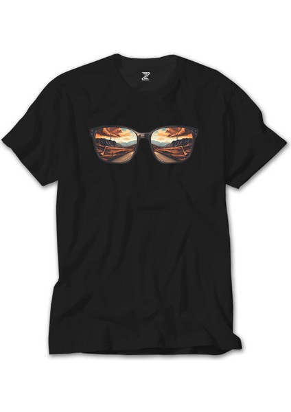 Highway Reflection Siyah T-Shirt