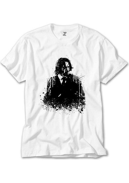 John Wick Chapter Siluet Beyaz T-Shirt