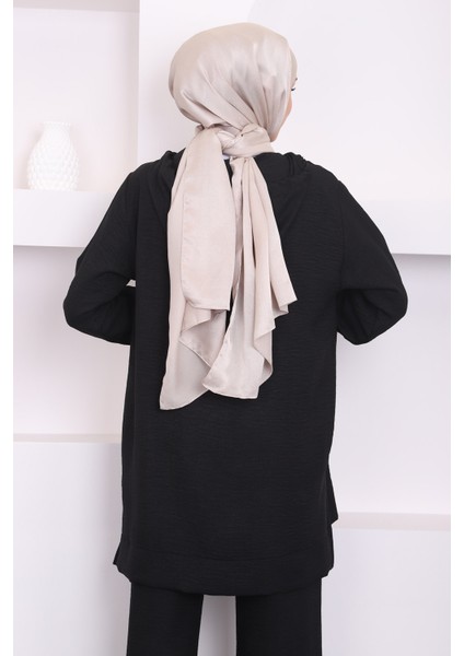 Siyah Kapüşonlu Tunik Pantolon Takım fırsatları