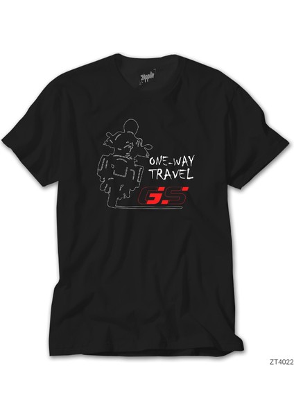 Bmw Gs 1200 One Way Travel Siyah T-Shirt