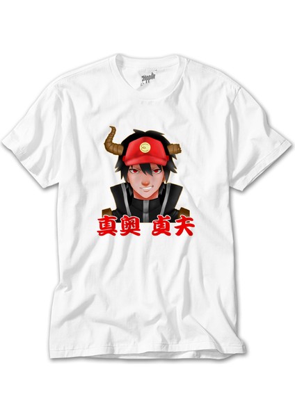 Hataraku Maou Sama Sadao Maou Beyaz T-Shirt