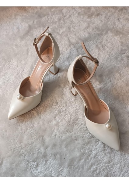 Earl Inci Toka ve Bant Detaylı Stiletto 8cm Gelin Ayakkabısı