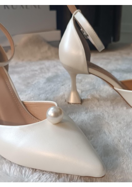 Earl Inci Toka ve Bant Detaylı Stiletto 8cm Gelin Ayakkabısı