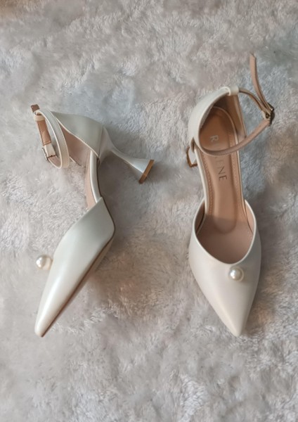Earl Inci Toka ve Bant Detaylı Stiletto 8cm Gelin Ayakkabısı