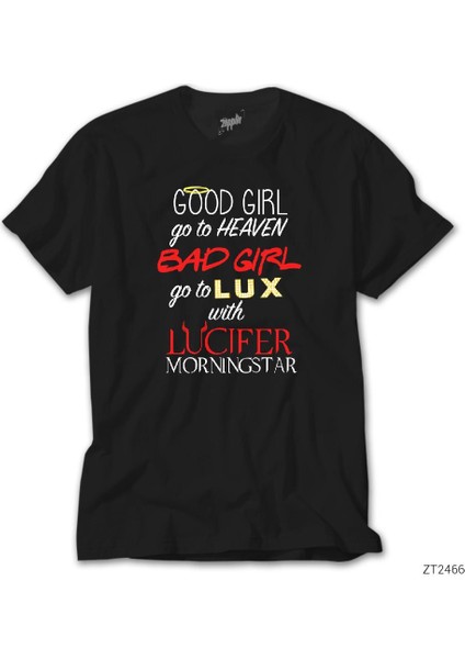 Lucifr Good Girl Go To Heaven Siyah T-Shirt