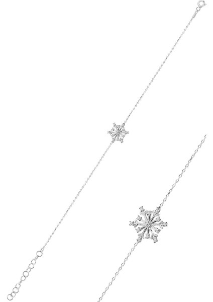 Parlak Zirkon Taşlı Şık Kartaneli Bileklik, Zarif ve Kaliteli Takı, 925 Ayar, Gümüş Renk