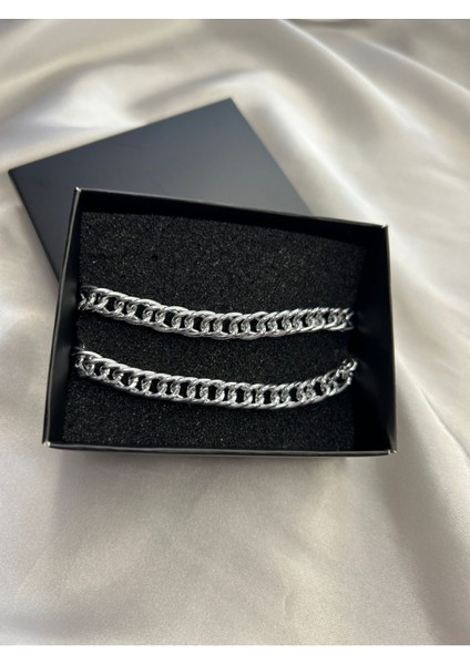 Kararmaz Iç Içe Çelik Zincir Harfli Ikili Bileklik Kutulu Sevgili/çift Bilekliği Unisex(2 Adet) modelleri