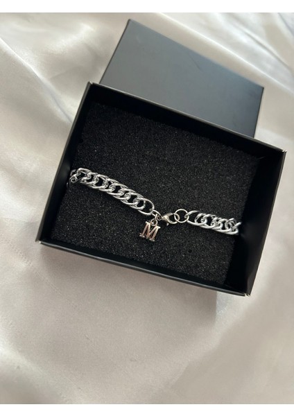 Kararmaz Iç Içe Çelik Zincir Harfli Ikili Bileklik Kutulu Sevgili/çift Bilekliği Unisex(2 Adet) fırsatları
