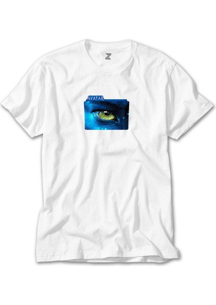 Avatar The Way Of Water Blue Line Beyaz T-Shirt