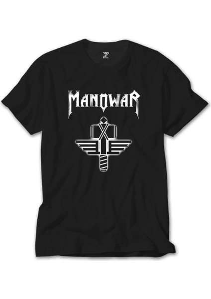 Manowar Sign Of The Hammer Neon Siyah T-Shirt