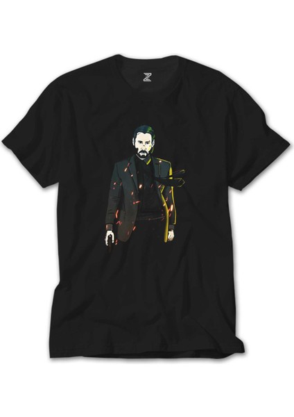 John Wick Graphic Design Siyah T-Shirt