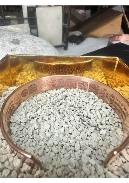Bakır Bileklik Kolye Temizleme Nötreleme Enerji Yenileme Zeolit ve Özel Karışım Taş Kumu ve Kutusu