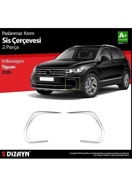 Volkswagen Tiguan Uyumlu Krom Sis Çerçevesi 2 Parça 2020 Üzeri