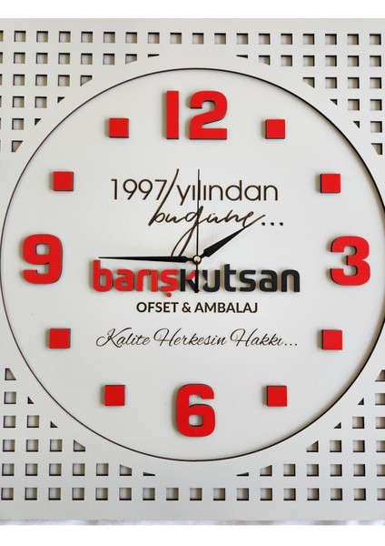 Kişi Ve Firmalara Özel Isimli Markalı K Kurumsal Ahşap Duvar Saati Marka Ve Logolu