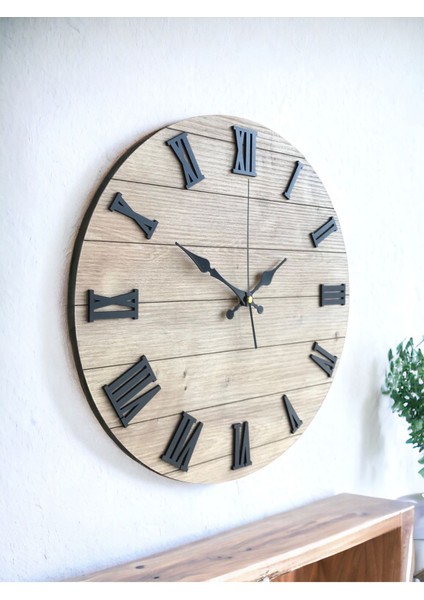 Ahşap Roma Rakamlı Minimalist Duvar Saati Sade Bohem Duvar Saati fiyatları