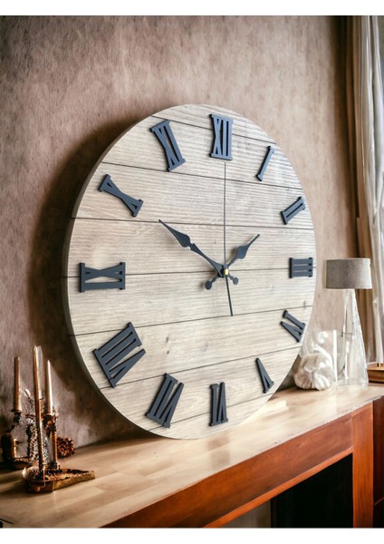 Ahşap Roma Rakamlı Minimalist Duvar Saati Sade Bohem Duvar Saati modelleri
