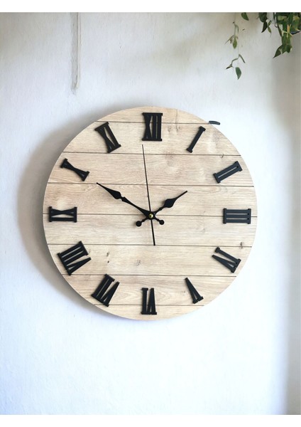 Ahşap Roma Rakamlı Minimalist Duvar Saati Sade Bohem Duvar Saati indirimleri