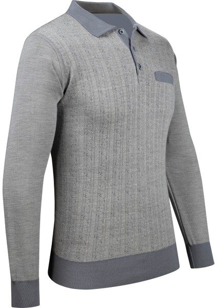 Erkek Polo Yaka Triko Kazak Desenli Kol ve Bel Lastikli Çelik Örgü Klasik Kalıp - 5005F fiyatları