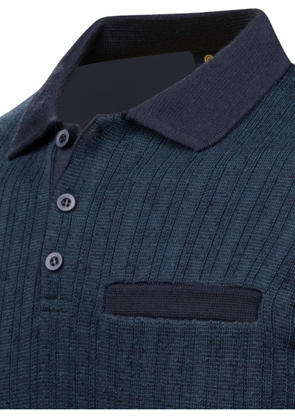Erkek Polo Yaka Triko Kazak Desenli Kol ve Bel Lastikli Çelik Örgü Klasik Kalıp - 5005F modelleri