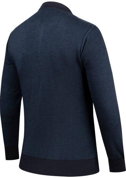 Erkek Polo Yaka Triko Kazak Desenli Kol ve Bel Lastikli Çelik Örgü Klasik Kalıp - 5005F fırsatları