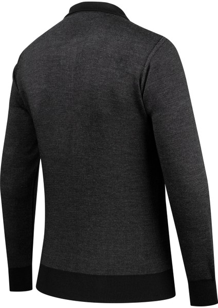 Erkek Polo Yaka Triko Kazak Desenli Kol ve Bel Lastikli Çelik Örgü Klasik Kalıp - 5005F fırsatları