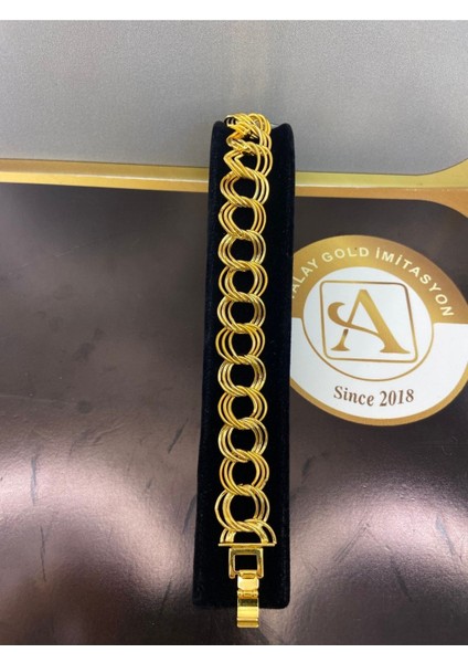 Parlak 22 Ayar Altın Kaplama Uzay Yolu Bileklik, şık ve zarif tasarım