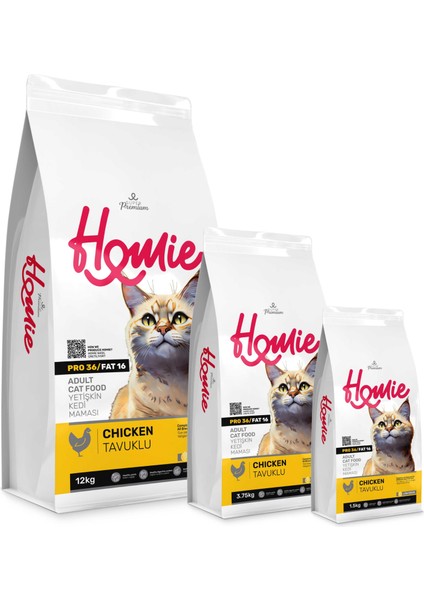 Düşük Tahıllı Tavuklu Yetişkin Kedi Maması 12KG