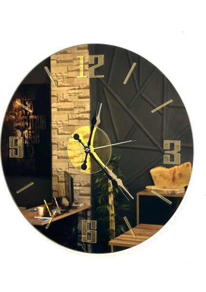 Duvar Saati Bronz Aynalı 48 Cm Duvar Saati