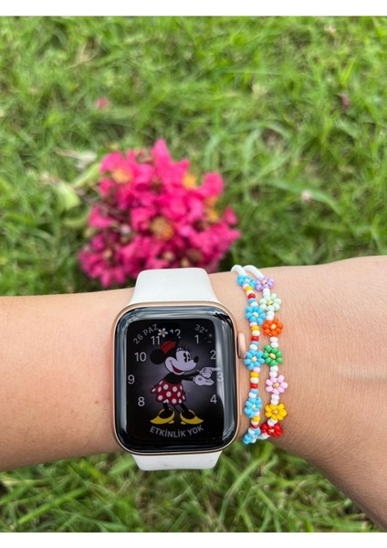 Beyaz örme ip bileklik, şık ve hafif takı, boncuk taşlı, cam malzeme fiyatları