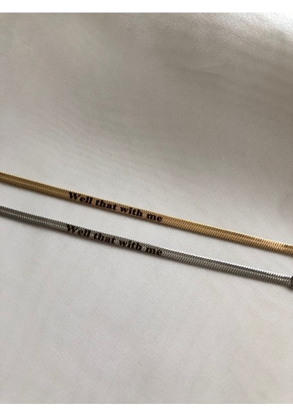 Italia Çelik Yazılı Çift Bileklik (Well That With Me) modelleri